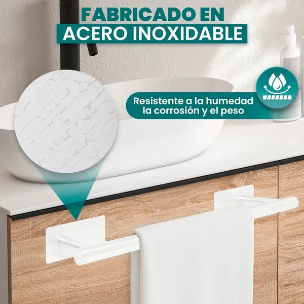 Accesorios Baño sin Taladro - Blanco -- Alburnus-Shop (4)