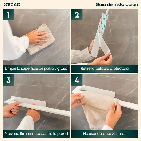 Toallero Rectangular 39_3 cm - Blanco -- Alburnus-Shop (4)