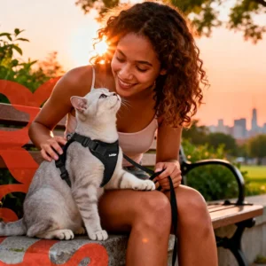 RABBITGOO – Arnés para Gatos Antiescape con Correa 150cm